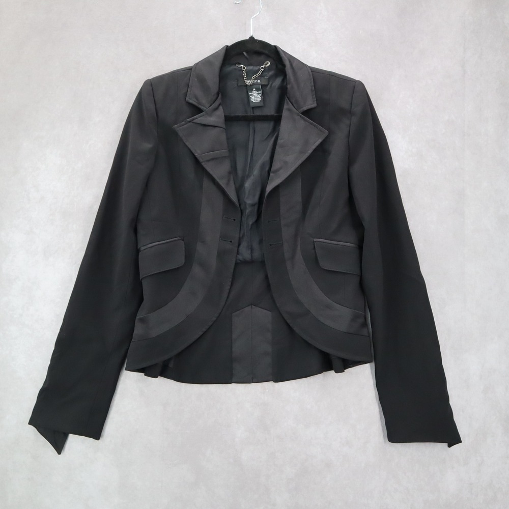 Arden B Black Tuxedo Peak Formal‎ Cocktail Wedding Coat Jacket Blazer Medium